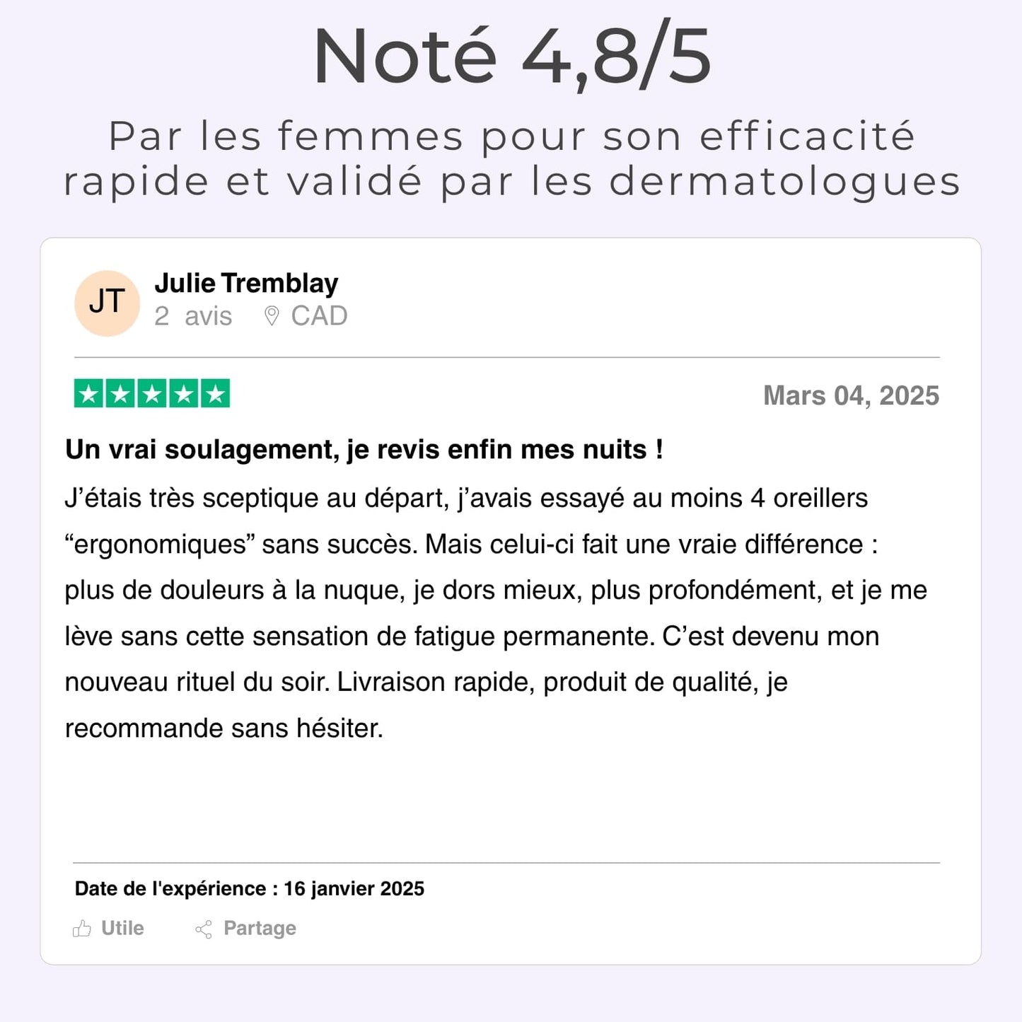 POSTURA - Oreiller Orthopédique Premium pour Sommeil Réparateur